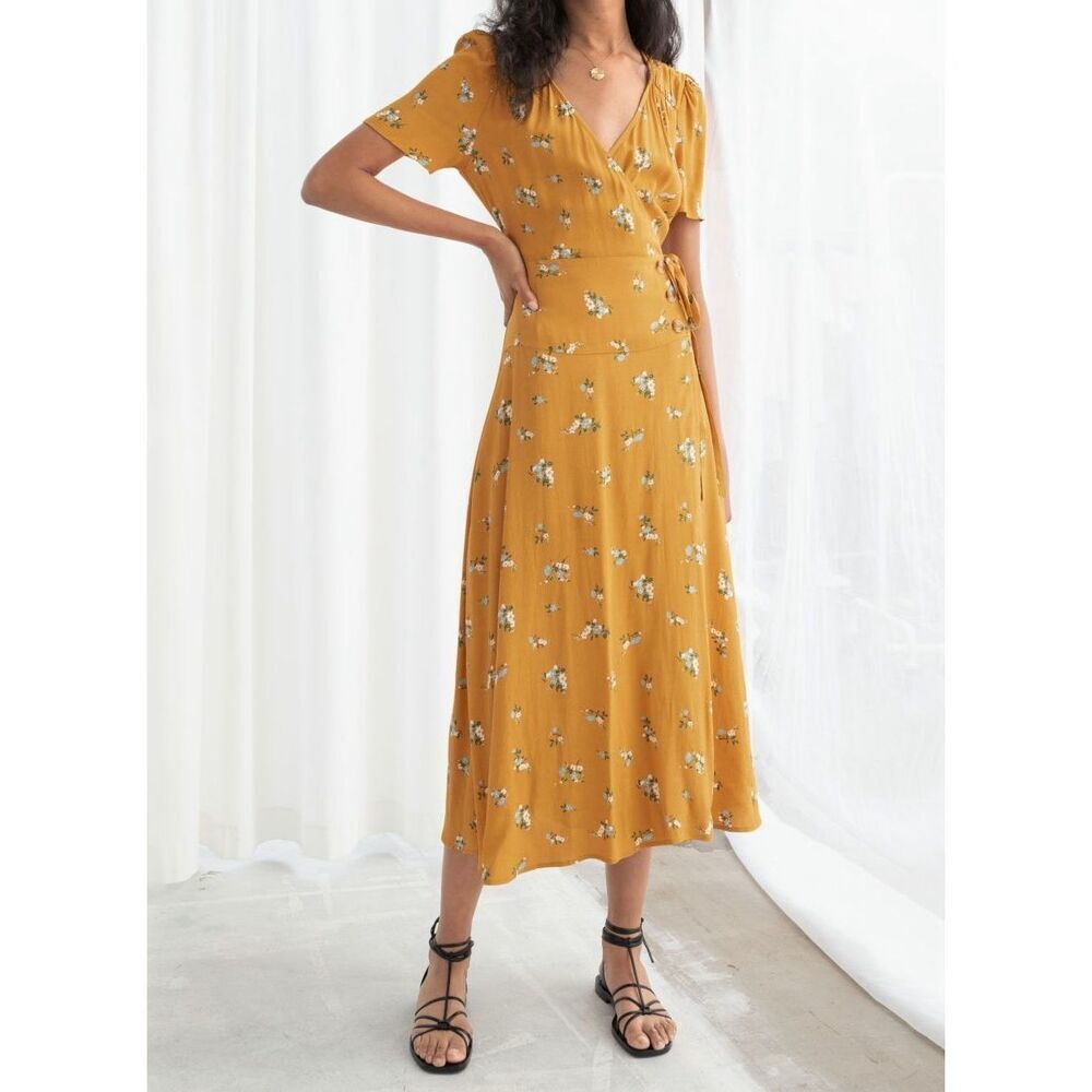 & Other Stories Los Angeles Atelier Floral Wrap Maxi Dress Women’s Size 0